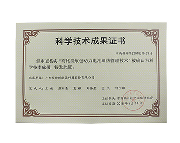 Certificate of scientific and technological achievements